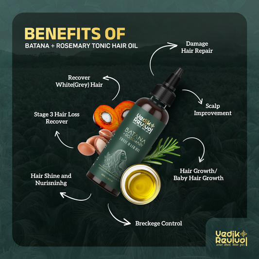 Batana Hair +Rosemary Oil with  Free Batana+Rosemary  hair growth  Shampoo (100+100 ml)