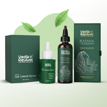 Vedik Revival Total Care Hair Combo | Batana + Rosemary Hair Oil & Advanced Hair Growth Serum (Redensyl 3%, Anagain, Procapil, Capixyl) | Supports Baldness Recovery & Hair Regrowth | Visible Results in 60 Days | Men & Women Safe*