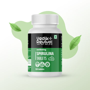 Vedik Revival Spirulina Tablets – 120 Veg Tablets | 100% Herbal Superfood | Immunity & Energy Support